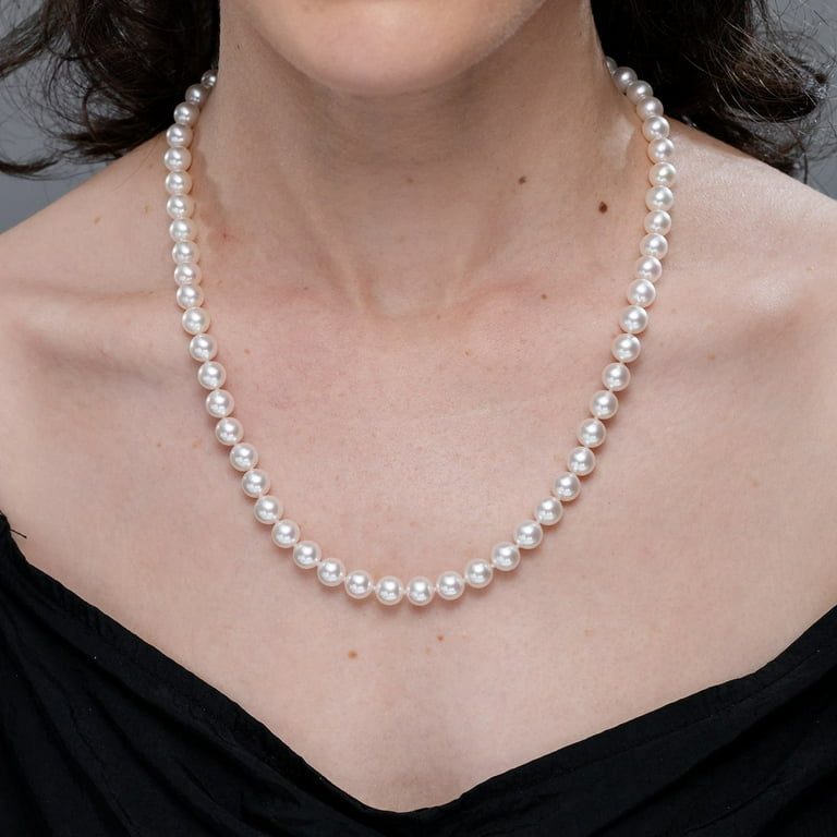 ★HARANG★ HR 61N_Mother of Pearl Necklace ANGARA 7-8mm, 20
