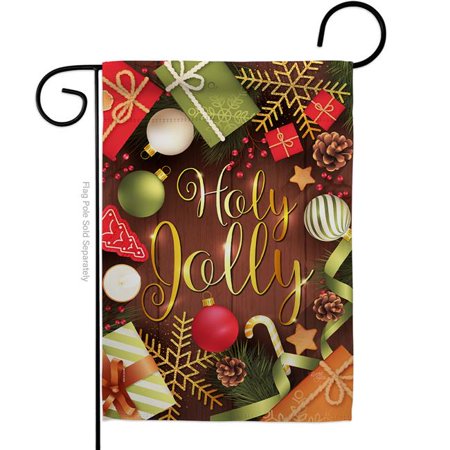 Breeze Decor G164221-BO Have A Holy Jolly Garden Flag Winter Christmas 13 x 18.5 in. Double-Sided Decorative Vertical Flags for House Decoration Banner Yard Gift