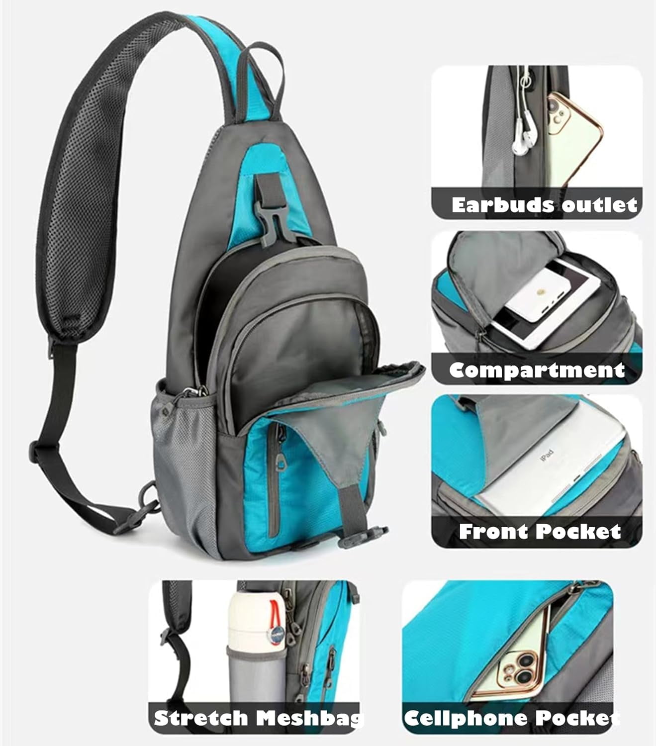 Sling Backpack Sling Bag Crossbody Daypack Lightweight  display picture 2