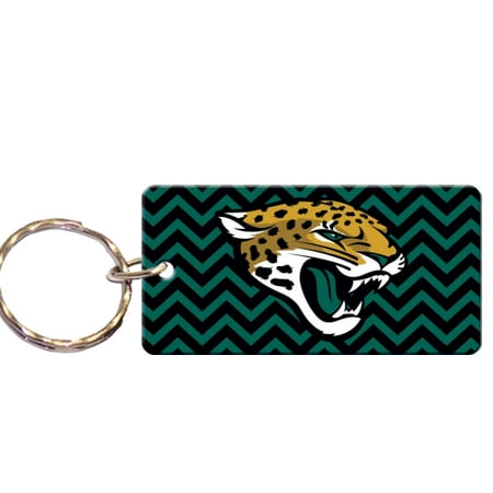 Jacksonville Jaguars Chevron Printed Acrylic Team Color Logo Keychain