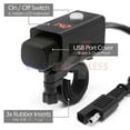 thumbnail image 4 of 1x 200g Motorcycle SAE to USB Cable Charger With Hidden LED Voltmeter Display Adapter Clamp, 4 of 18