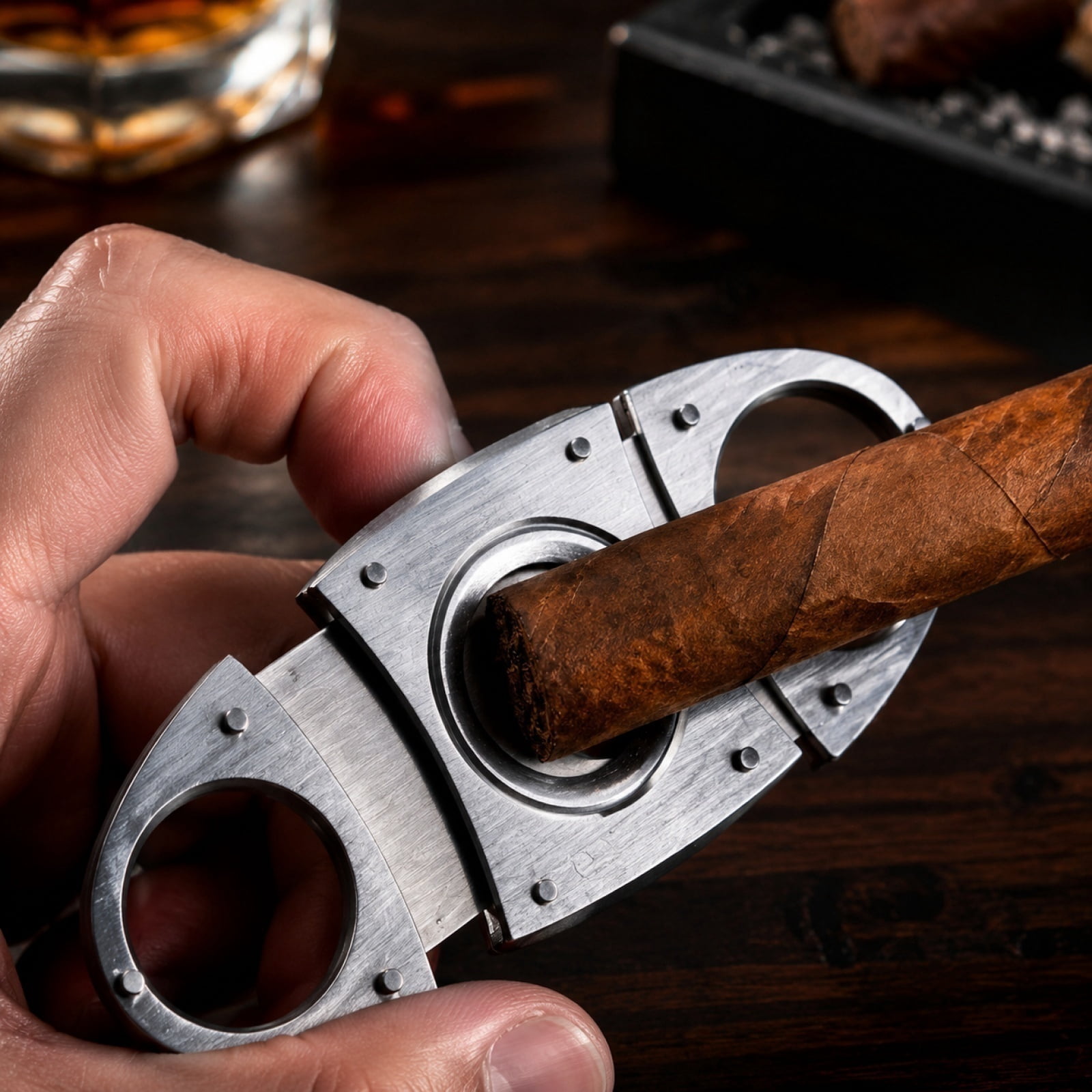 Cigar Cutter Guillotine – 3 Pack Stainless Steel Cigar Clippers – Double Blade Cutter Set for Cigar Lovers Gift (1 PC)