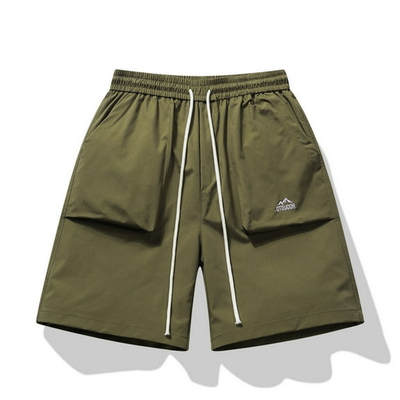 HOMADLES Cargo Shorts for Men Straight Leg Multiple Pockets Elastic Waist Summer Casual, Cargo Short Army Green 4XL