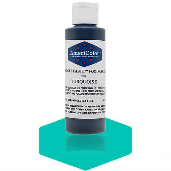 AmeriColor, Soft Gel Paste Food Color, Turquoise 4.5 oz