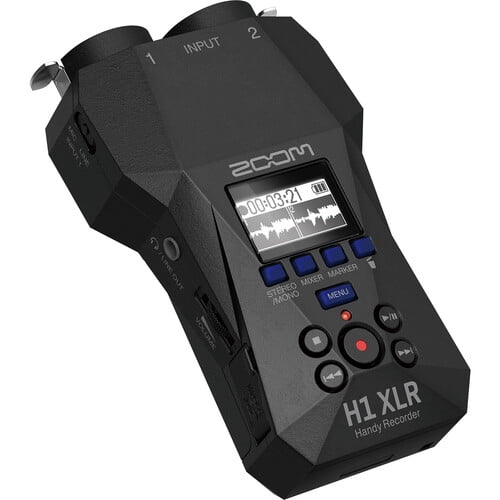 Zoom H1 XLR Portable Audio Recorder for Video Bundle With Memory Card microSDXC Extreme Pro 64GB + Balanced Interconnect, 1/4 inch TRS to Same + 10ft USB Type A to USB Type C cable - Black + More