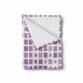 thumbnail image 2 of Geometric Soft Flannel Fleece Throw Blanket, Beveled Random Square Tiles with Ombre Effect in Different Sizes, Cozy Plush for Indoor and Outdoor Use, 70" x 90", Violet Lilac and White, by Ambesonne, 2 of 6