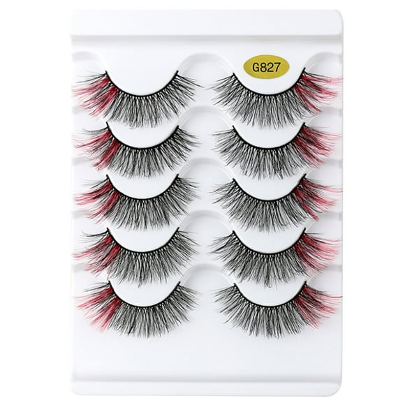 5 Pairs 3D False Lashes Fake Eyelashes Invisible Band Natural Long Thick Crisscross Black Eyelash Full Strip Reusable