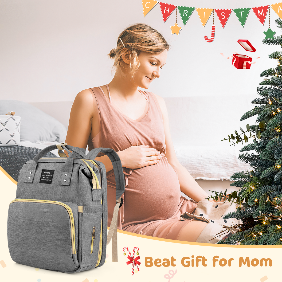 GPED Diaper Bag Backpack with Foldable Crib photo 5