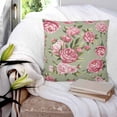 thumbnail image 3 of 14x14 Pillow Covers Set of 2, Flowers Vintage Throw Pillow Covers Decorative Couch Cushion Case, Green Leaves Pastoral Floral Country Microfiber Square Pillowcases for Bedroom Car Living Room, 3 of 7