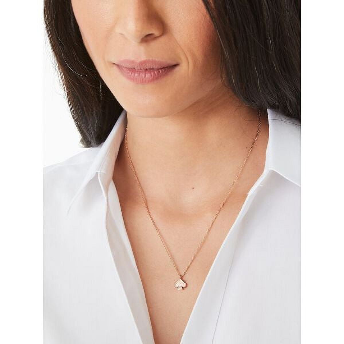 Kate Spade New York Women s Everyday Spade Glitter Mini Pendant Necklace in Rose Gold Walmart