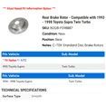 thumbnail image 2 of Rear Brake Rotor - Compatible with 1993 - 1998 Toyota Supra Twin Turbo 1994 1995 1996 1997, 2 of 2