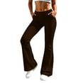 thumbnail image 3 of Maplenight Womens Flare Yoga Pants High Waisted Stretchy Soft Bootcut Pants with Pockets Athletic Workout Jogging Gym Active Pants, 3 of 8