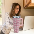 thumbnail image 4 of 40 oz Cute Pig Tumbler with Handle and Straw Lid Leak Proof, Pigs Coffee Travel Mug with Handle Insulated for Hot and Cold Drink Ice, Birthday Gifts for Women Pig Lovers, 4 of 5