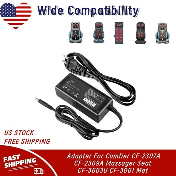 AC/DC Adapter Compatible with Comfier CF-2307A CF-2309A Massager Seat CF-3603U CF-3001 Mat