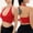Red, variant on Joau Women's Halter Ribbed Knit Sports Bra Backless Workout Running Yoga Bralettes Seamless V Neck Padded Crop Tops with Adjustable Strap