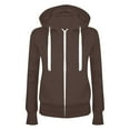 thumbnail image 4 of vigerakr Women's Full Zip Up Hoodie Long Sleeve Hooded Sweatshirts Pockets Jacket Coat for Women (Coffee, M), 4 of 7
