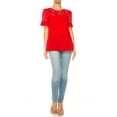 thumbnail image 4 of Women's Classic Solid Top with Lace Accent Casual and Elegant, 4 of 6