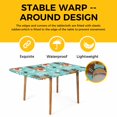 thumbnail image 4 of Christmas Blue Table Cloths for 3 Foot Rectangle Tables, Xmas Cute Elk Winter Leaves Cartoon Snowflake Patio Waterproof Elastic Fitted Tablecloths, Washable Rectangular Table Cover for Camping, 4 of 8