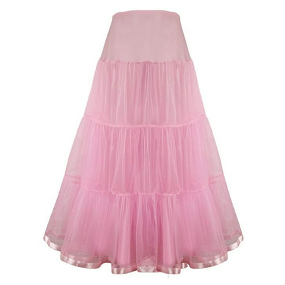 LELINTA Women's Floor Length Wedding Petticoat Long Underskirt for Formal Dress S-3XL Black/ Green/ Pink/ Purple/Red Color