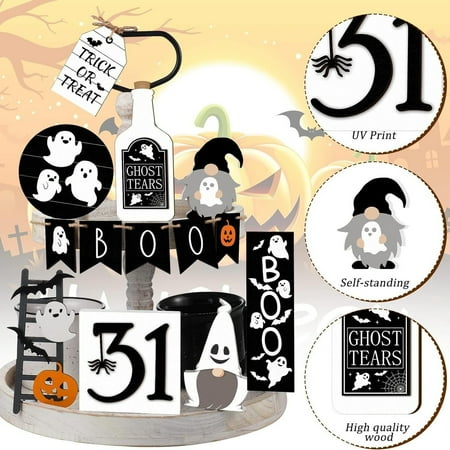 

Party Tray Decor 9 Piece Set Ghostly For Trick Or Night