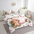 thumbnail image 3 of Manfei Brown Gingerbread Man 7-Piece Twin Bedding Sets,Merry Christmas Bedding Comforter Set,Xmas Sweet Dessert Sheet Sets For Girls Boys,Luxury Bedroom Decor Reversible, 3 of 8