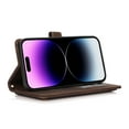 thumbnail image 5 of Feishell Crossbody Wallet Case for iPhone 14 Pro 6.1 inch,for Women Men,Retro PU Leather Magnetic Button Flip Stand Credit Card Holder Phone Case with Adjustable Shoulder Strap,Brown, 5 of 16