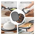 thumbnail image 7 of Sikiie Stained Glass Floral Cake Silicone Pot Holders, Oven Mitts Heat Resistant Hot Pads, Non Slip Pot Holder for Kitchen Baking and Cooking 9.4 x 7.5 Inches, 7 of 7