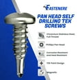 thumbnail image 3 of Fastenere Pan Head Self Drilling Tek Screws -#6 x 1/2" (100 Pack) Stainless Steel 410, Full Thread, Bright Plain Finish, Corrosion-Resistant, Self-Drilling, Easy to Install w/ Phillips Drive Size #2, 3 of 4