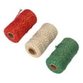 thumbnail image 4 of 3 rollos de hilo navideño de 2 mm de diámetro cada uno, longitud de 328 pies, hilo de regalo ligero y cortable para embalaje de bricolaje, 4 of 15