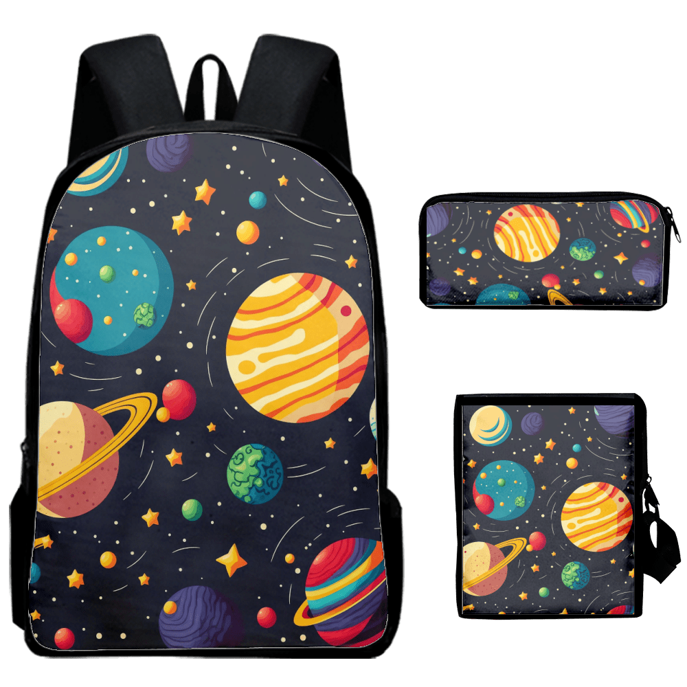 FABOTD School Bag Set Space Universe Backpack for School Girls 4Th