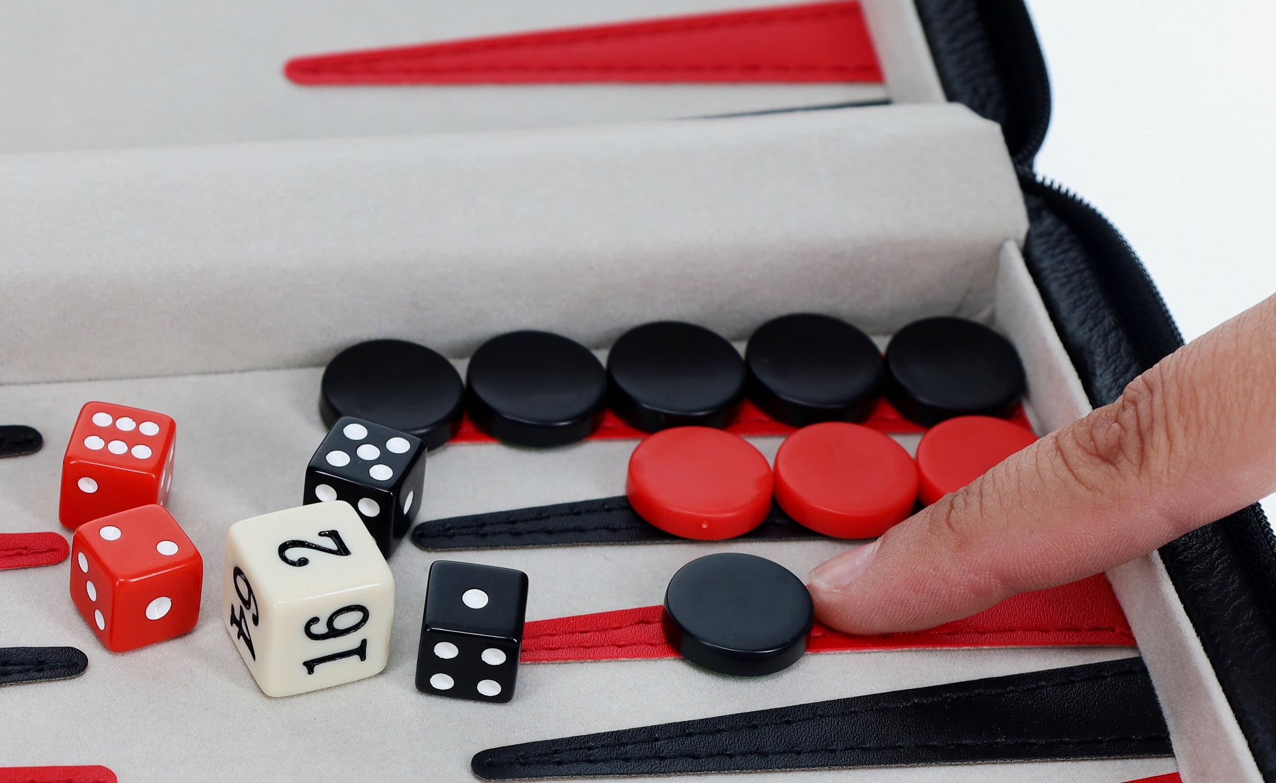 WE Games Magnetic Backgammon Set with Carrying Strap, Travel Size, Black/Red