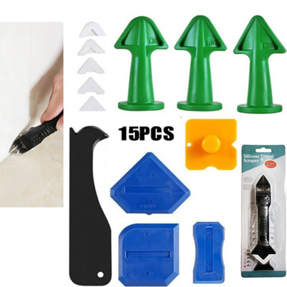 Details about   3 in 1 Silicone Caulking Scraper Grout Sealant Removal Tool Kit with 5 Pieces 