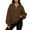 Coffee, variant on Women's V-Neck Half Zip Pullover Sweatshirt Fashion Long Sleeve Casual Jacket Outerwear Soft Warm Lounge Wear Fall Winter Hoodies for Women ,XXL