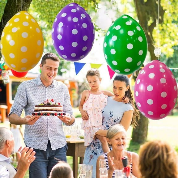 kladzum Inflatable Easter Eggs Decorations Easter Inflatables Outdoor Decor Colorful Eggs Inflatable Easter Eggs Ornaments for Easter Yard Garden Party Supplies