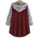 thumbnail image 3 of ICHUANYI Clearance Women Button Coat Patchworl Tops Hooded Pullover Loose Sweater Blouse Plus Size(Wine, S) ICHUANYI WER2023081107039, 3 of 6