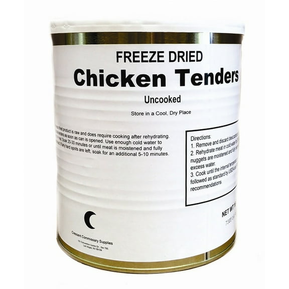 Military Surplus Uncooked Freeze Dried Chicken Tenders Emergency Preparedness Survival Food for Camping and Backpacking with 18-22 Servings/13oz/Can- 1 Can