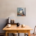 thumbnail image 3 of ZHONGYUTONG Bird Canvas Wall Art Blue White Bird on Tree Branch Pictures Painting Animal Artwork for Bathroom Decor Framed (12.00" x 12.00"), 3 of 5