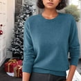 thumbnail image 4 of Sweaters for Women Long Sleeve Trendy Jumper Knitted Pullover Soft Warm Sweater Tops Blue L, 4 of 5