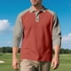 thumbnail image 4 of pstuiky camisa de manga larga para hombre, Blusas y camisas casuales de manga larga con cuello vuelto y medio botón para hombre tops de invierno para hombre xxxl, 4 of 9