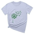 thumbnail image 2 of T-shirts de la Saint-Patrick pour Femmes, Col Rond, Manches Courtes, Imprimé Arbre de Noël, 2 of 4