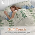 thumbnail image 4 of Queen 4 Piece Bedding Set Green Eucalyptus Leaves Blue Hydrangea Flower Soft Breathable Duvet Cover and Pillowcase,Retro Letter Duvet Cover Set Washable Bed Sheets for Bedroom Dormitory Guest Room, 4 of 9