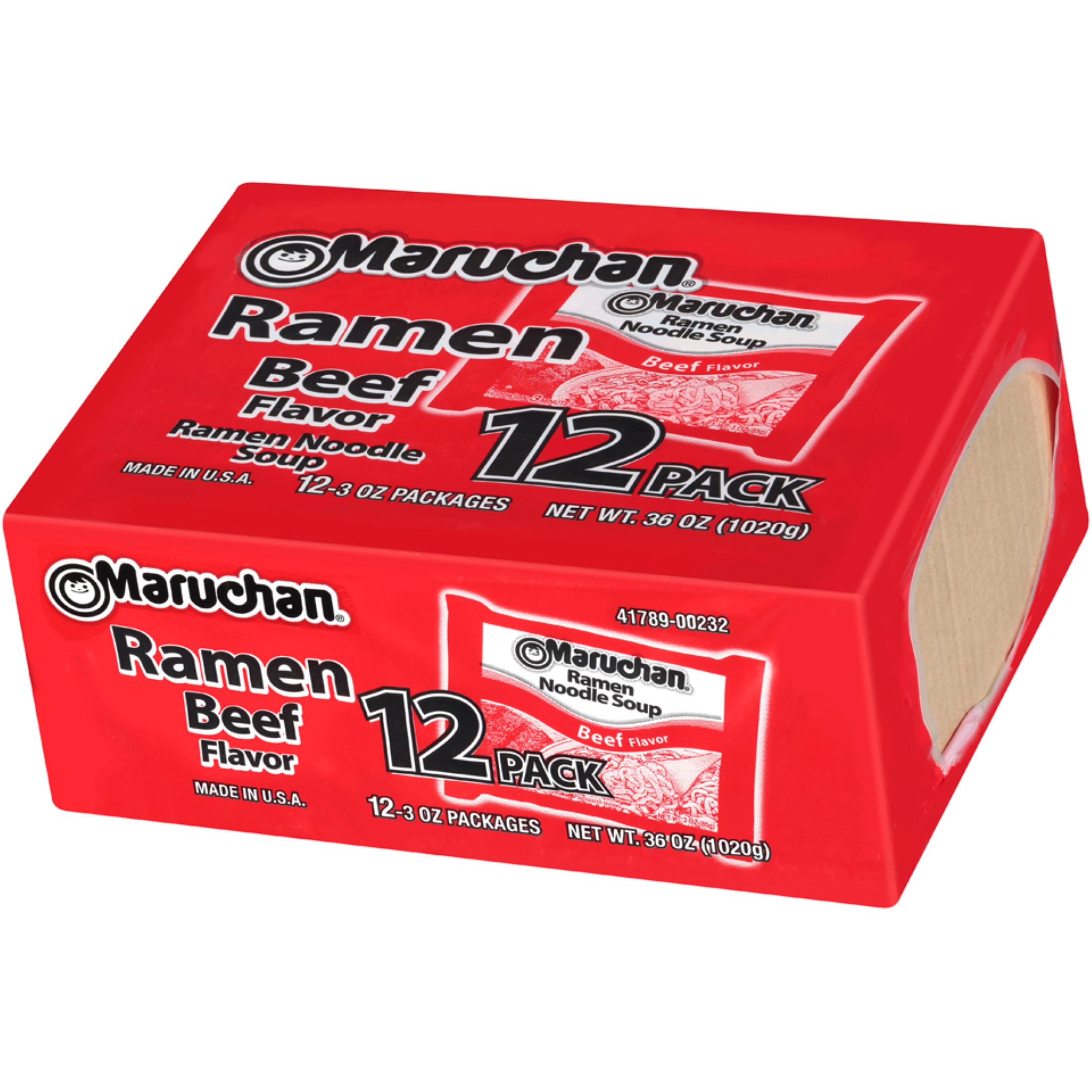 (24 pack) Maruchan Ramen Noodle Soup, Beef Flavor Instant Noodles, 3 oz, Pack of 12