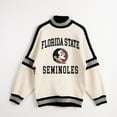 thumbnail image 5 of Women's Gameday Couture White Florida State Seminoles Oversized Vivid Turtleneck Sweatshirt, 5 of 5