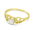 thumbnail image 3 of 10k Yellow Gold Freshwater Cultured Pearl And Diamond Ring, 3 of 8