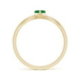 thumbnail image 2 of Angara Natural 0.2 Ct. Emerald with Diamond Heart Ring in 14K Yellow Gold for Women (Ring Size: 3), 2 of 9