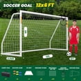 thumbnail image 3 of SLSY PVC Soccer Goal, 6X4/8x6/10x6.5/12x6 Soccer Goals for Backyard, Full Size Soccer Goal for Teens & Adults Training, 3 of 8