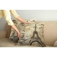 thumbnail image 3 of Ambesonne Paris Throw Pillow Cover 2 Pack, Eiffel Tower on Grunge Wall, 20", Brown Beige, 3 of 6