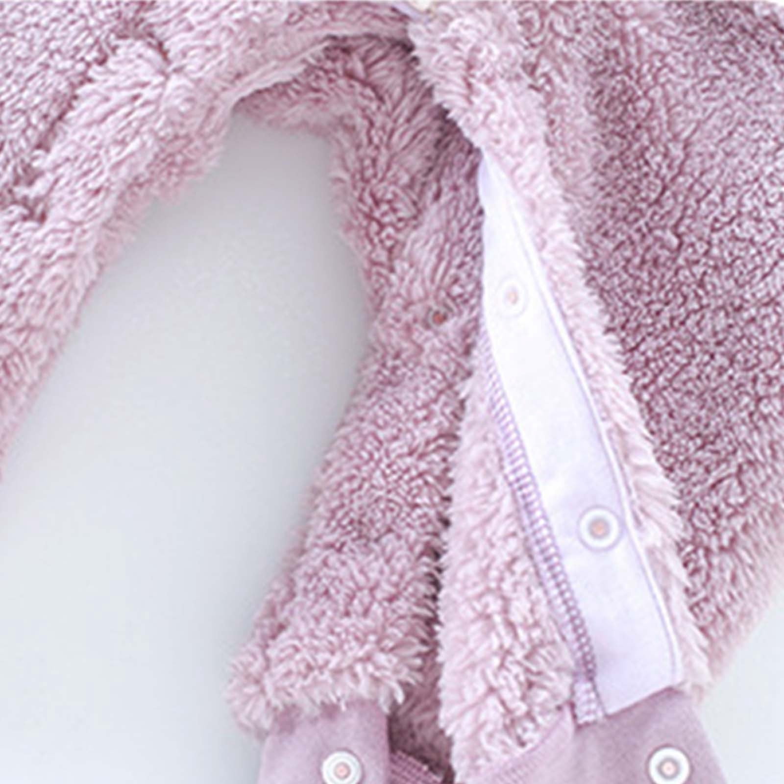 ibiyuan Fall Baby Clothes,Baby Girls Long Sleeve Hooded Jumpsuit Romper Outfits Winter Warm Clothes,Purple,12-18 Months