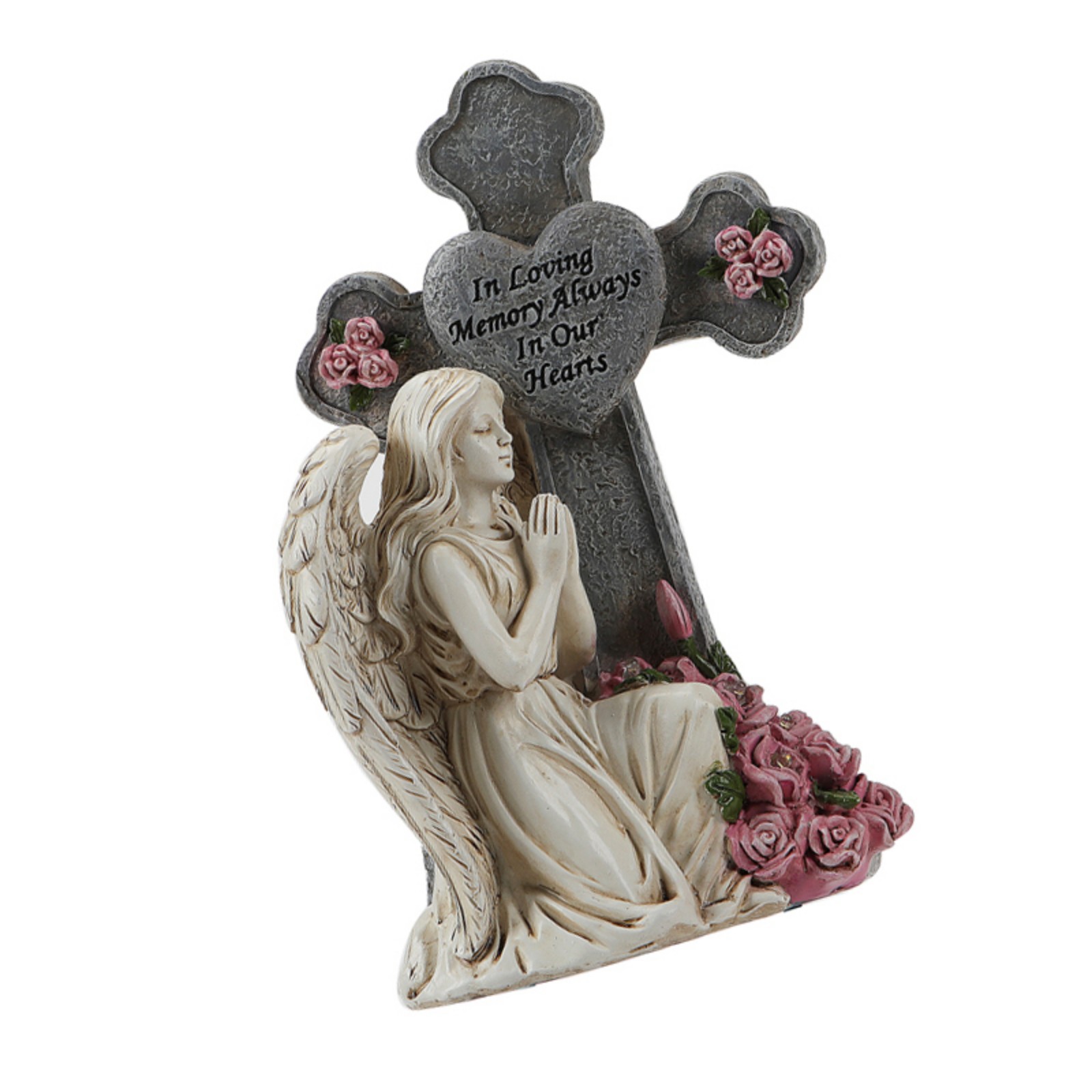 Memorial Grave Light Solar Powered Outdoor Statue for Yard, Tombstone Decor, Sympathy