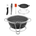 thumbnail image 1 of Parrilla de barbacoa para camping, soporte antideslizante para cocinar al aire libre, jardín, picnic Con bandeja para ollas, 1 of 9